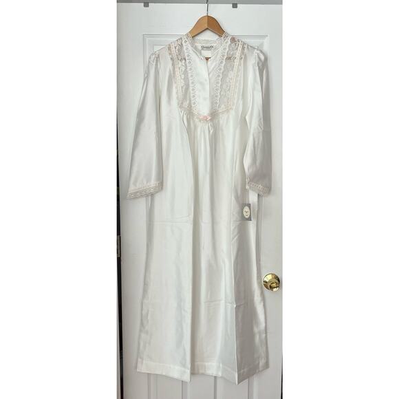 Vintage Christian Dior Long Nightgown ILGWU Coquette Small NWT Union Made in USA - Picture 1 of 14